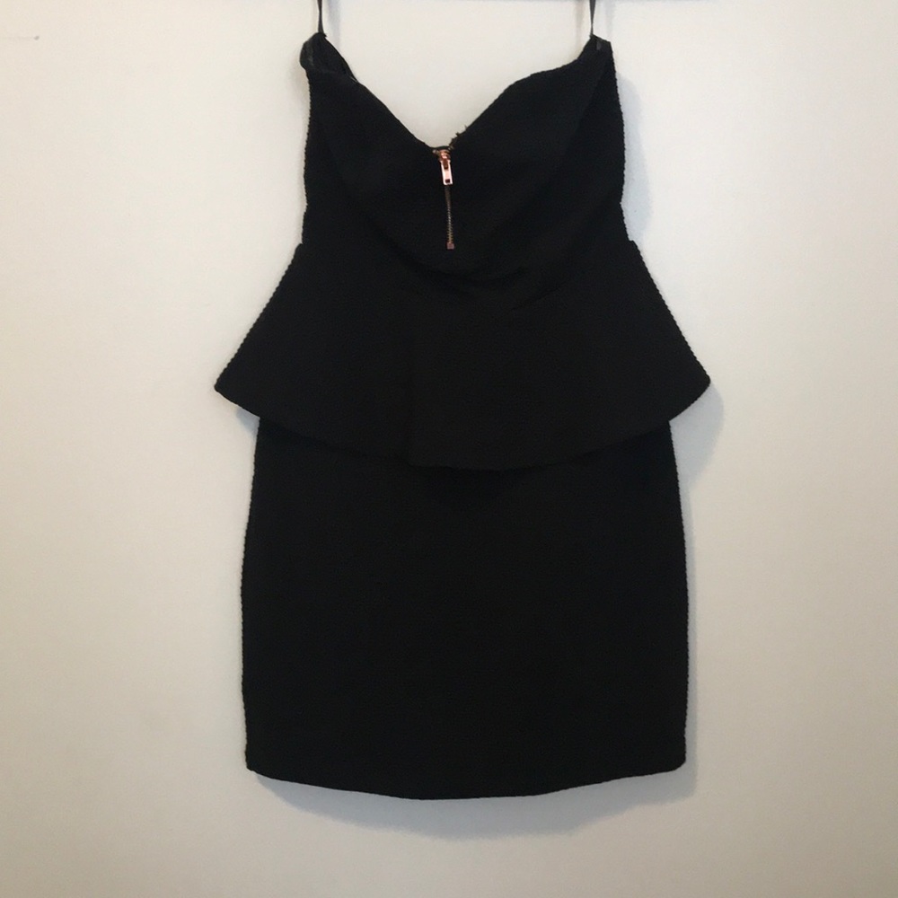 Strapless black dress